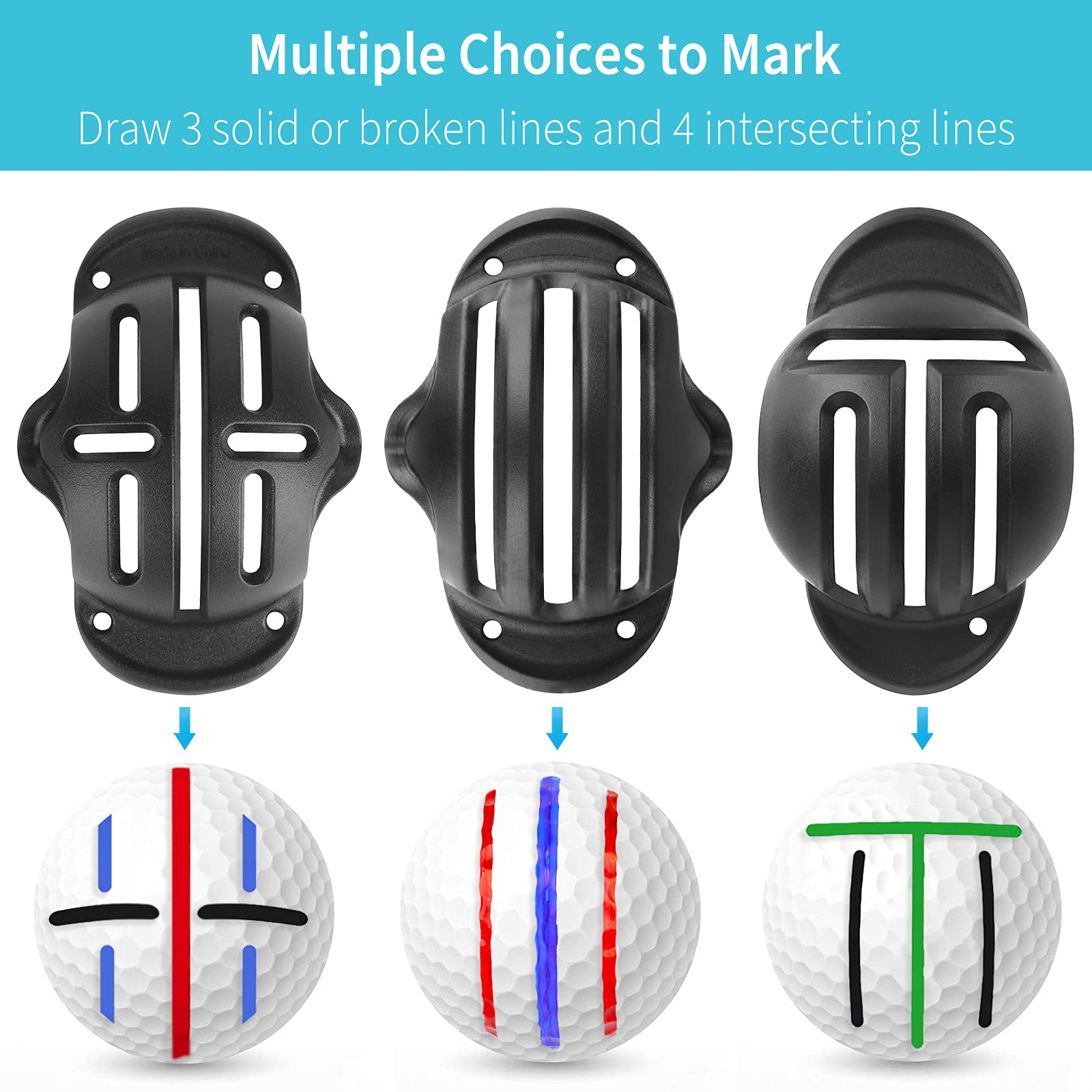 Uniclife Set di allineamento per Golf 2/4 Pezzi con Pennarelli Guide Massime Sagoma