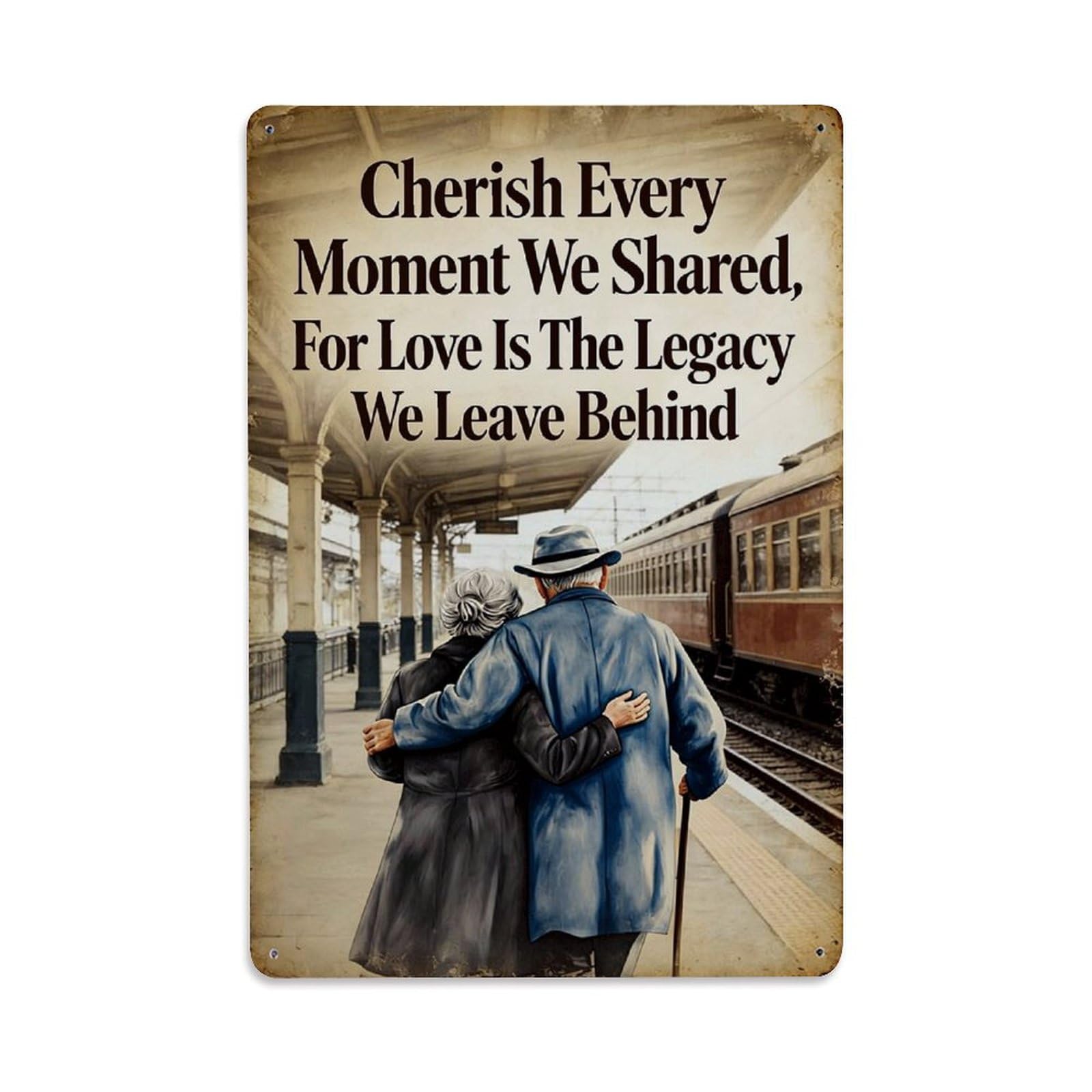 Jdfenggu Vintage Cherish Every Moment Shared Love Retro Metal Tin Sign, Decor Art Poster For Bar, Home, Man Cave, Kitchen, Laundry Room Gift 8X12inch