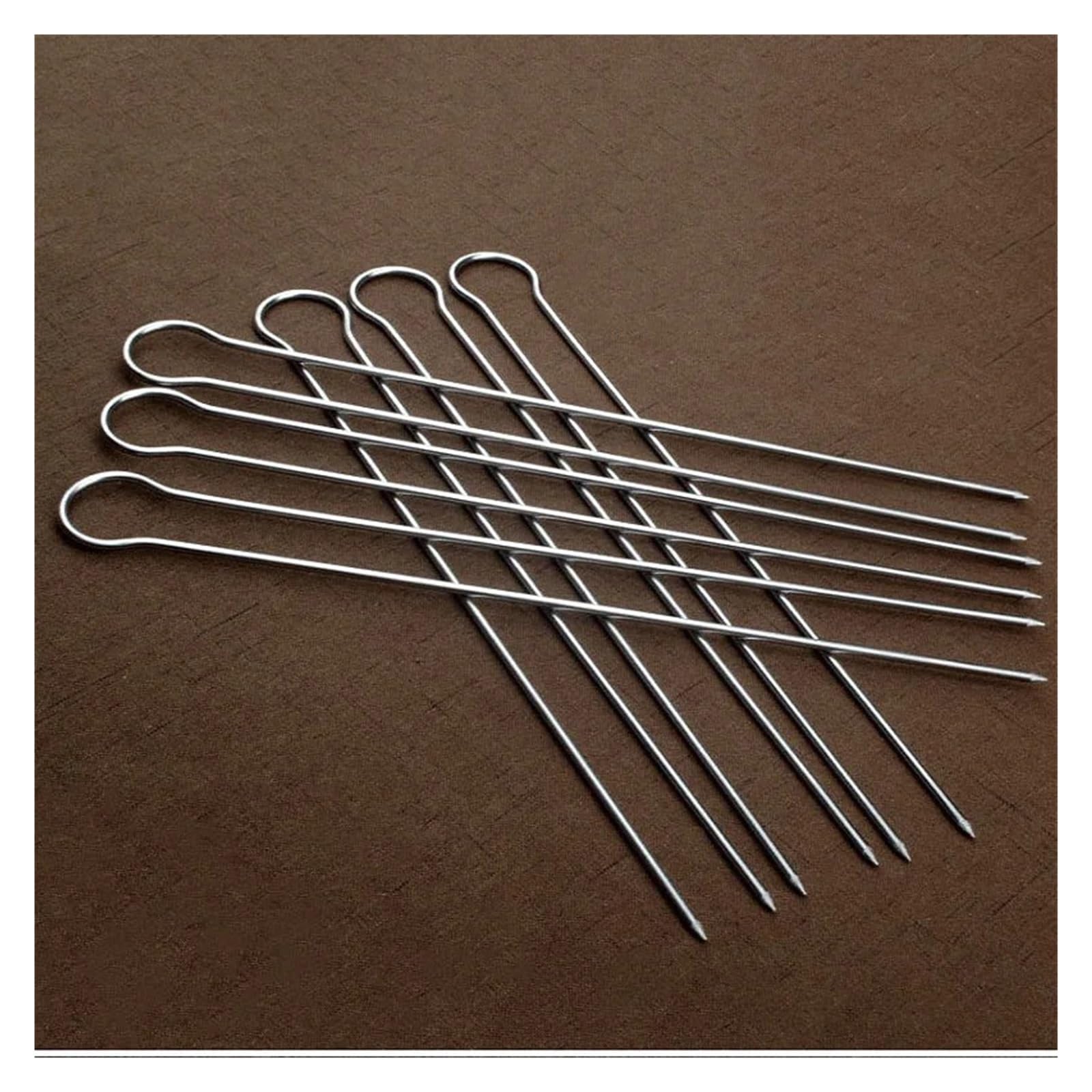 6/10/12pcs U Doppio BBQ Grill Set di spiedini Spiedini di Kebab in acciaio inossidabile Bastoni for grigliate in metallo Strumenti for barbecue da campeggio for picnic(10pcs)