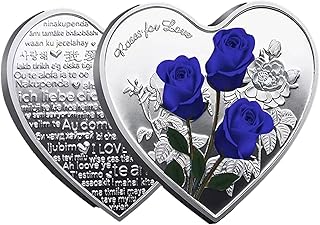 SANRLO 52 tipos de confesión conmemorativa de metal rosa en forma de corazón para el día de San Valentín