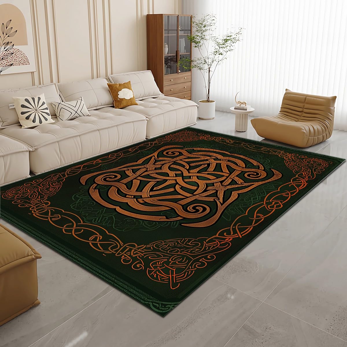 Amazon.com: Rugs Living Room Soft Area Rug Celtic Knot Design