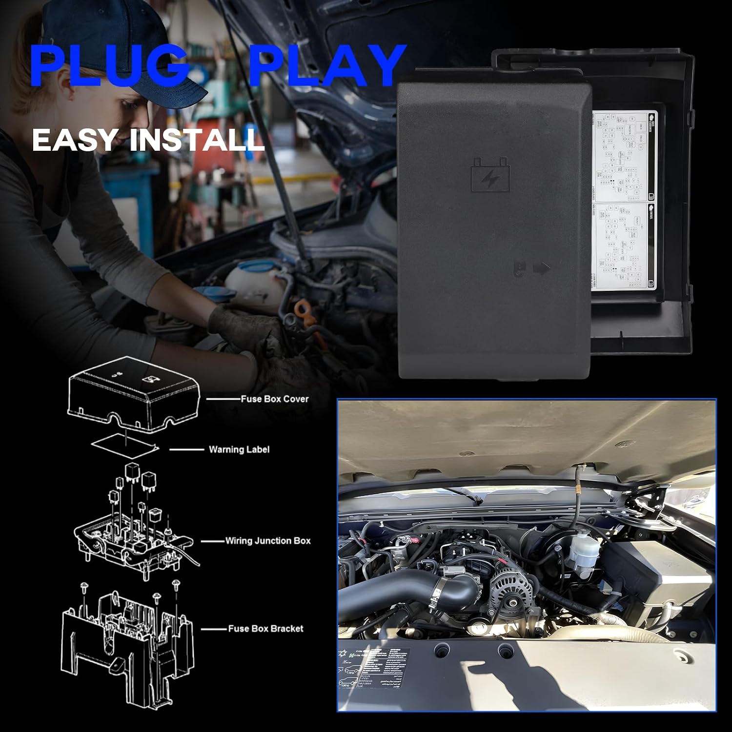 25815385 Fuse Box Cover Lid Fit for Chevrolet/GMC/Cadillac 2007-2013