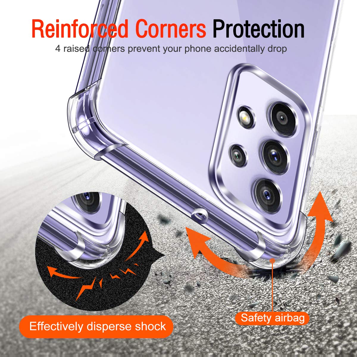 iVoler Cover per Samsung Galaxy A52 4G / A52 5G / A52s 5G, Custodia Trasparente per Assorbimento Degli Urti con Paraurti in TPU Morbido, Sottile Morbida in Silicone TPU Protettiva Case