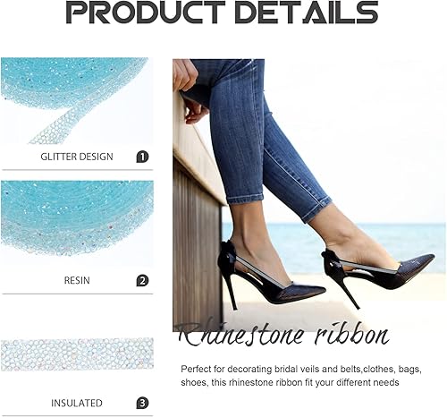 Miniatura 6 de Milisten 1 rollo de cintas de diamantes de imitación autoadhesivas, rollo de cinta de diamante, cinta brillante de diamantes de imitación, cintas