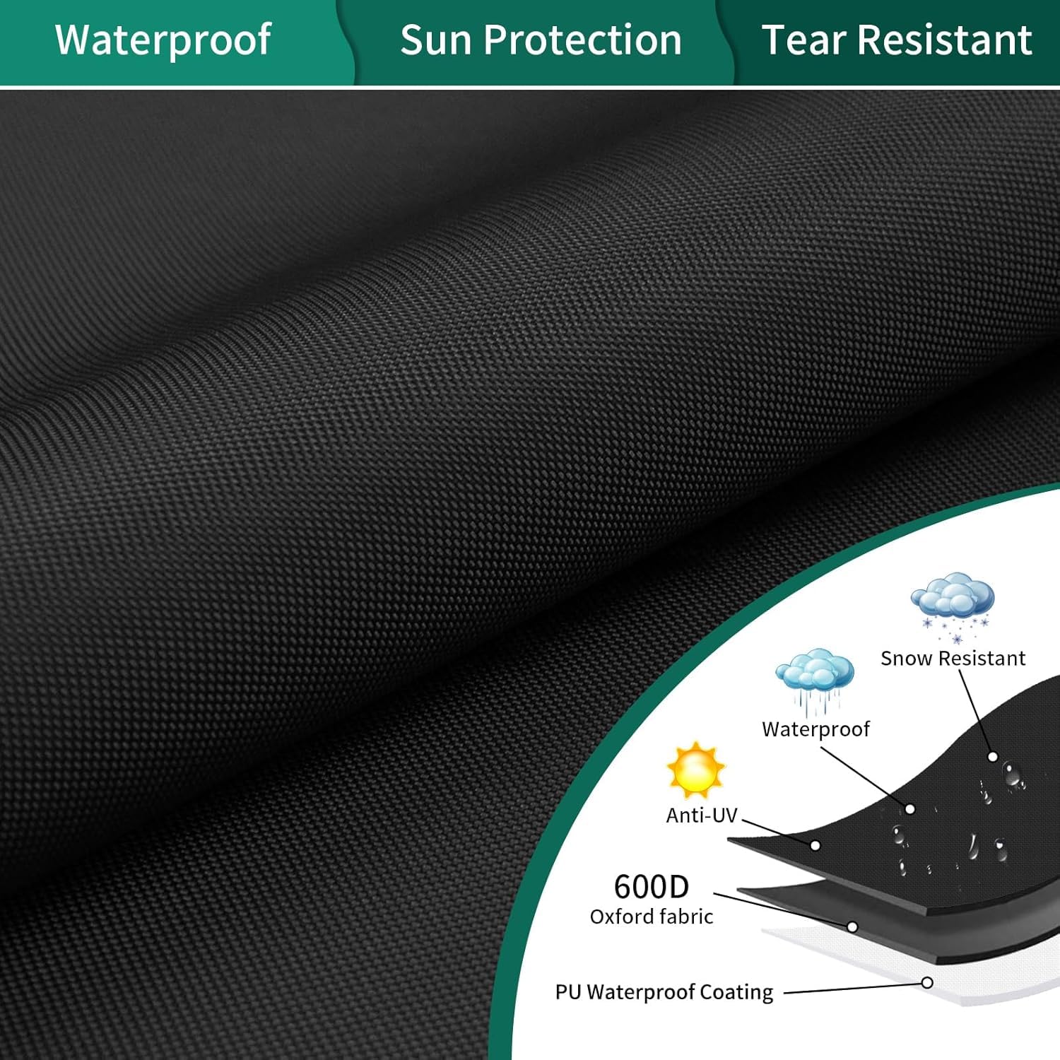 Patio Chair Cover Outdoor Chair Cover Heavy Duty Waterproof Furniture Chair Covers For Chairs1 Pack All-Weather protection Outdoor Lawn Furniture Covers Fits up to 31L X 29W X 36H,Black (1) - Image 4