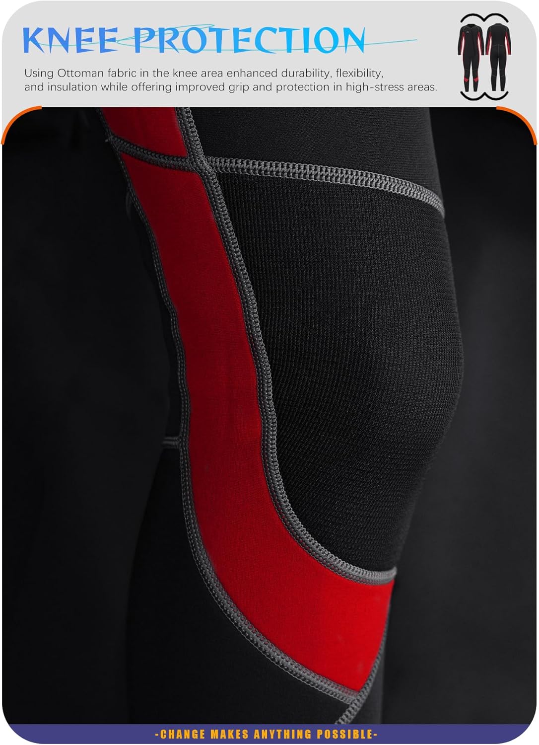 Hevto Kids Wetsuit for Boys Girls Toddler Youth 3/2mm Neoprene Shorty Full Wet Suits Front Zip in Cold Water for Swimming - Image 5