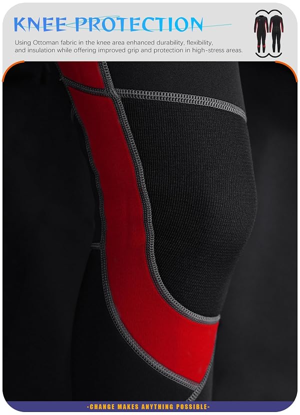 Hevto Kids Wetsuit for Boys Girls Toddler Size 12 Child Youth 3/2mm Neoprene Full Wet Suit Front Zip Thermal Swimsuit Swimming in Cold Water (K3-Red, 12) by Hevto - Image 5