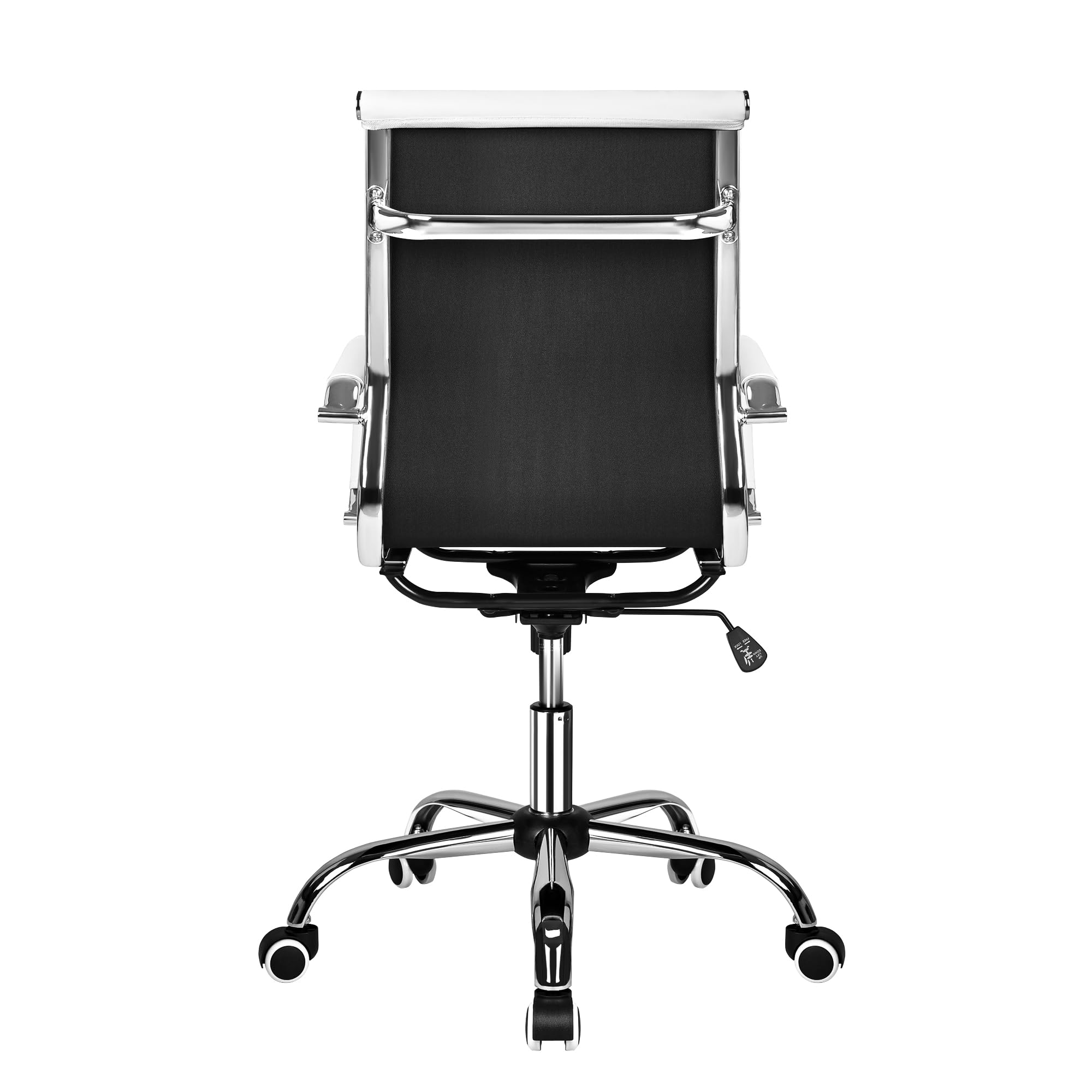 T-LOVENDO.ES Silla de Oficina o escritorio Blanca de Diseño Moderno y elegante - Ergonomica y Reclinable - de Piel Cuero Sintetico. Ideal Sala de reuniones