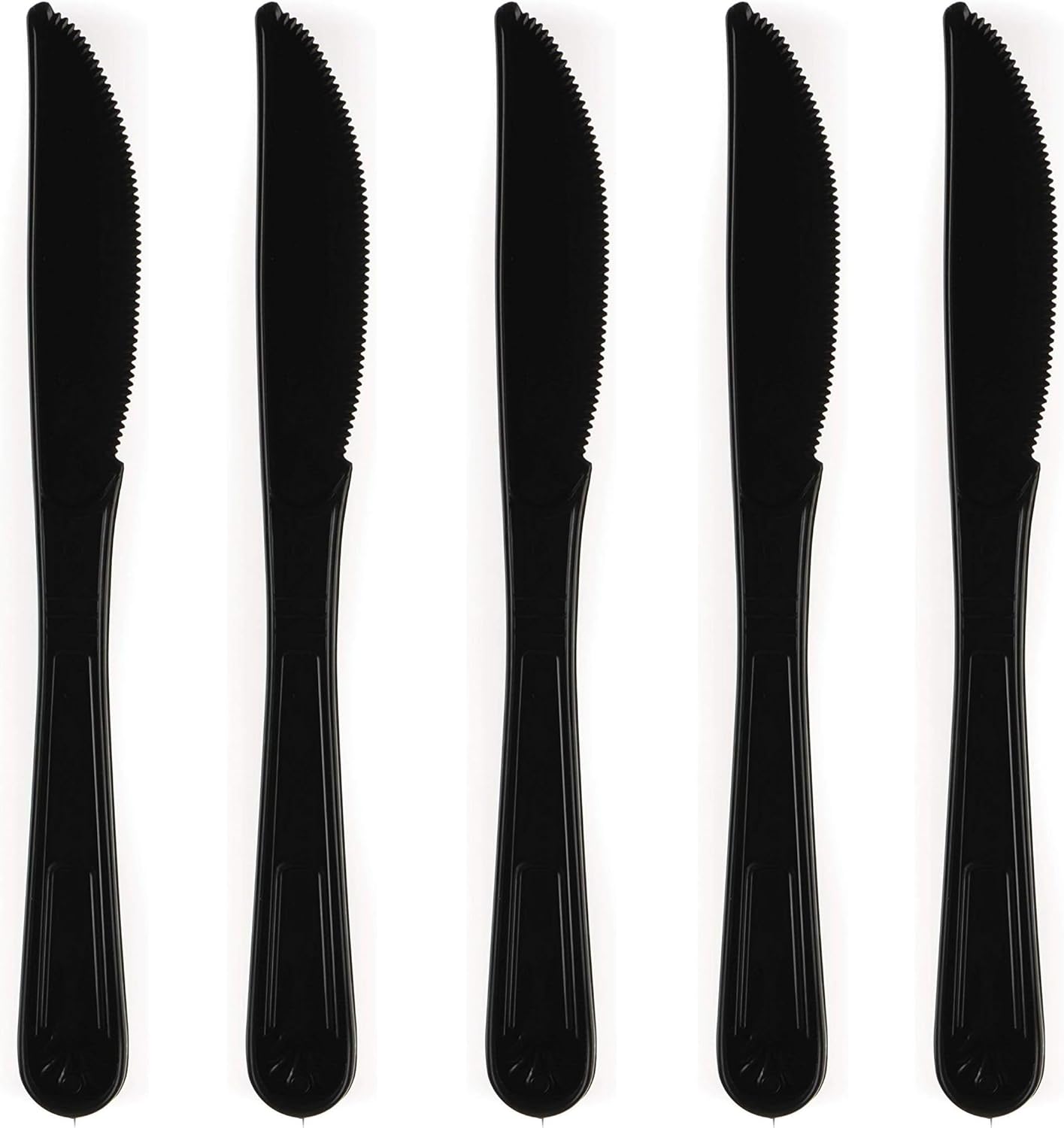 EcoQuality Heavy Weight Plastic Knives Black 1000pcs - Disposable Cutlery Knives, Recyclable, Knife - Great for Parties, Office, BBQ, Restaurants and Togo