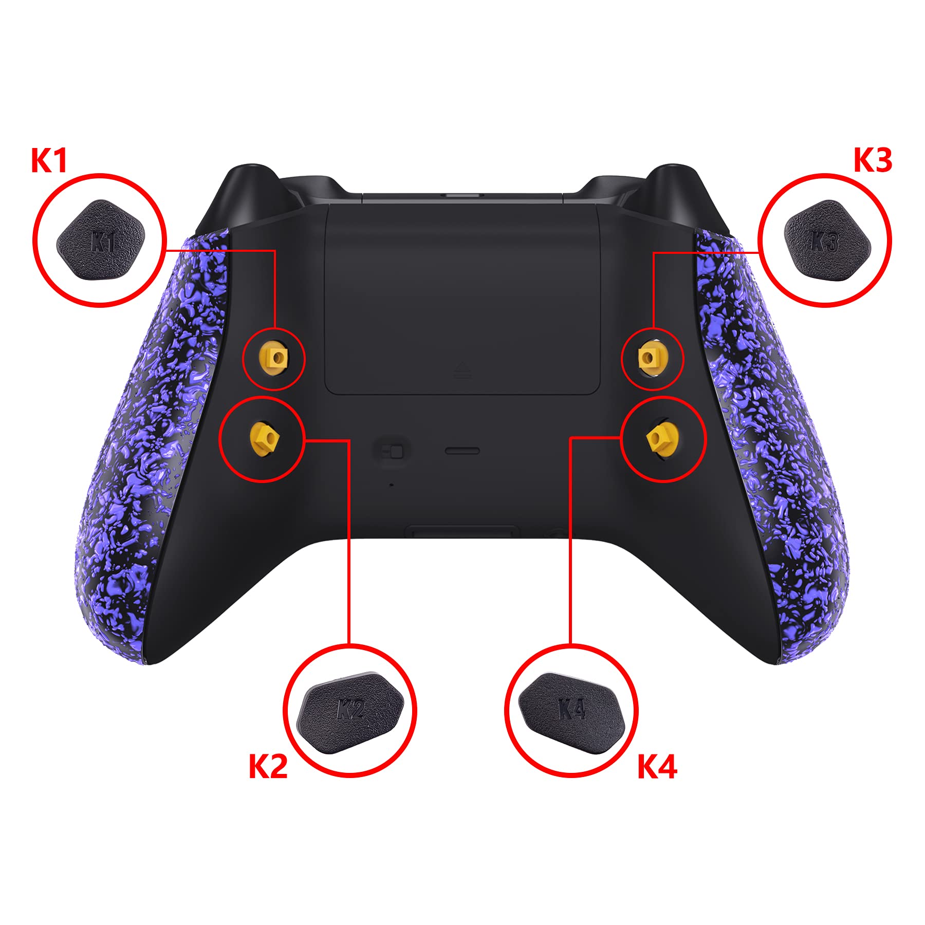 eXtremeRate HOPE Remap Kit Programmabile per Xbox Series X S Controller Scheda&Cover Posteriore&Grip&Tasti Posteriori per Xbox Core Joystick(Model 1914)-Viola Antiscivolo