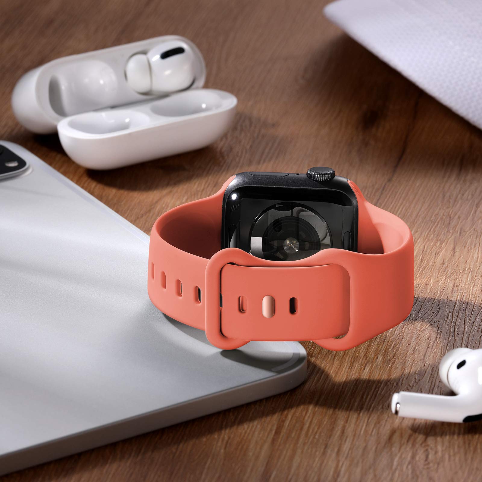 CeMiKa Cinturino Compatibile per Apple Watch Cinturino 38mm 40mm 41mm 42mm 44mm 45mm 46mm 49mm, Silicone Cinturini di Ricambio per iWatch Series 10 9 8 7 6 5 4 3 2 1 SE, 38mm/40mm/41mm-S/M, Corallo