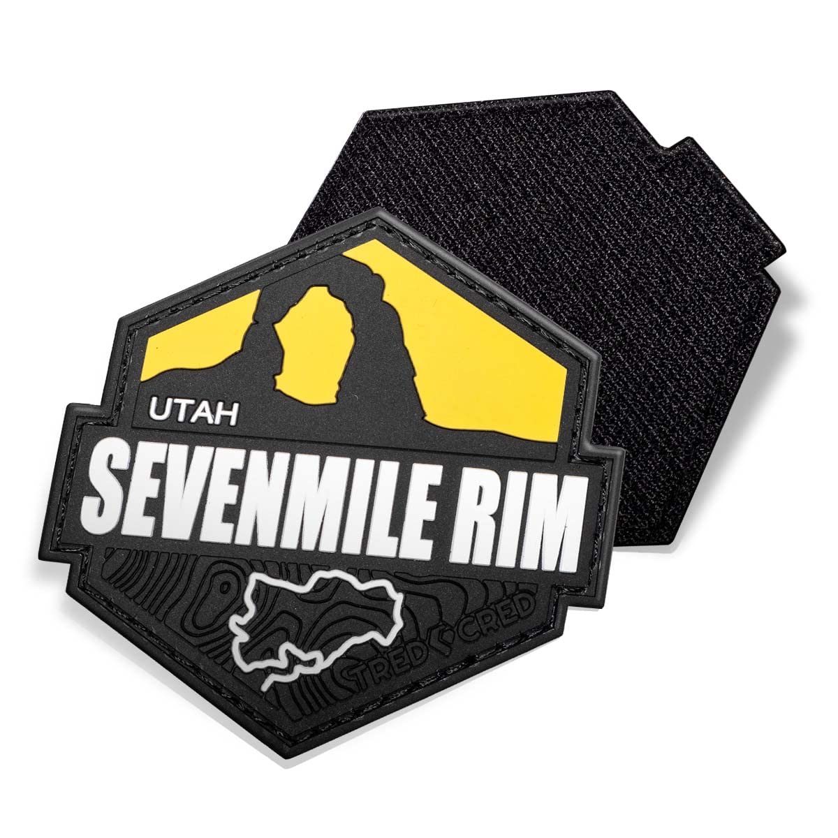 Tred Cred Sevenmile Rim Trail Patch 4x4 Off-Roading Rubber PVC with Hook & Loop Backing