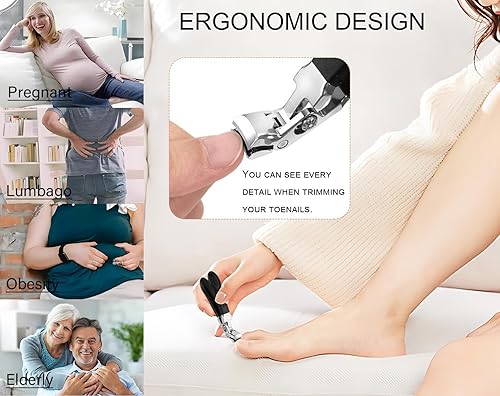 Miniatura 3 de Cortauñas para personas mayores, cortaúñas de mandíbula ancha y uñas en ángulo para uñas gruesas, cortaúñas alemanas profesionales para hombres,