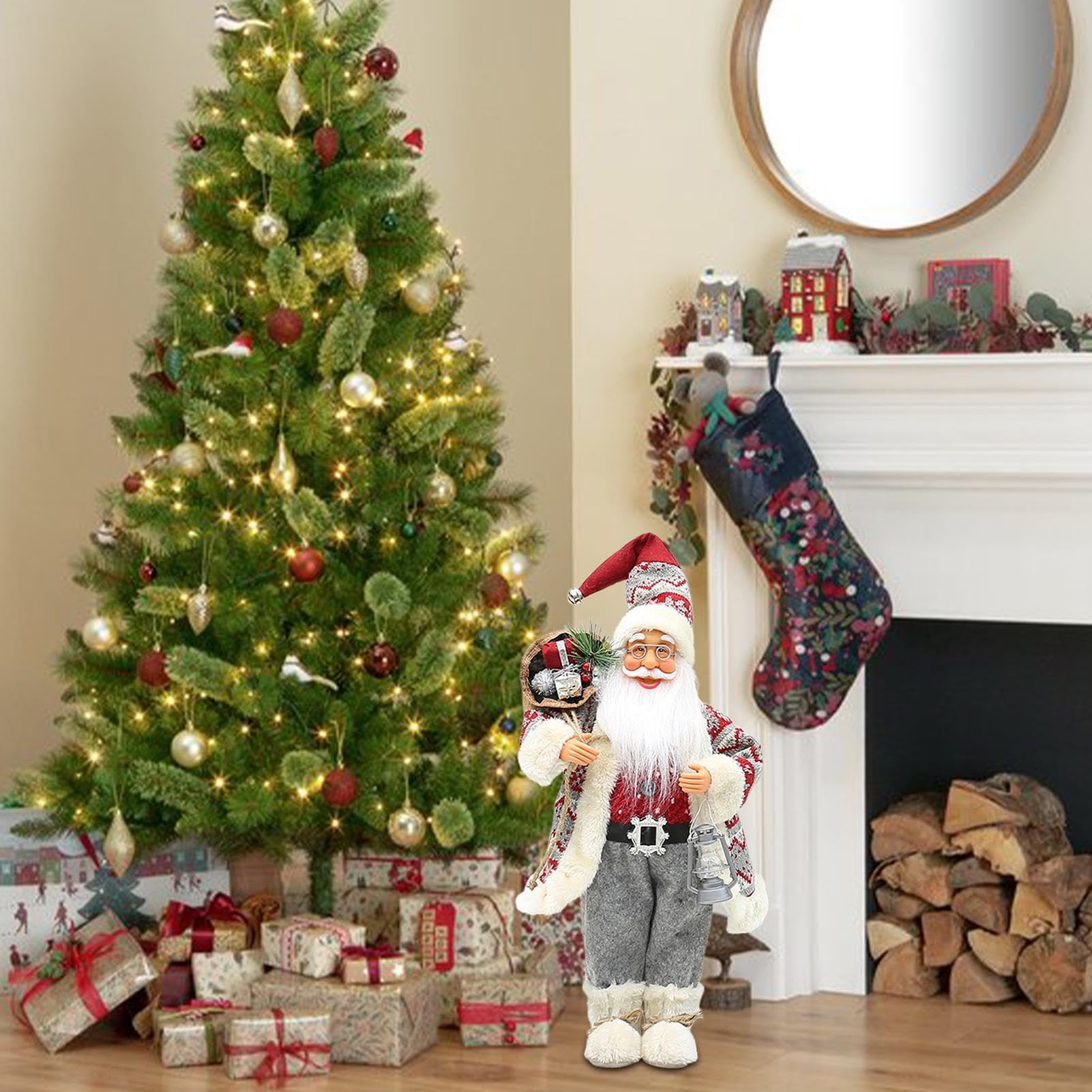 Statua Di Babbo Natale 46 Cm Statuetta Da Tavolo