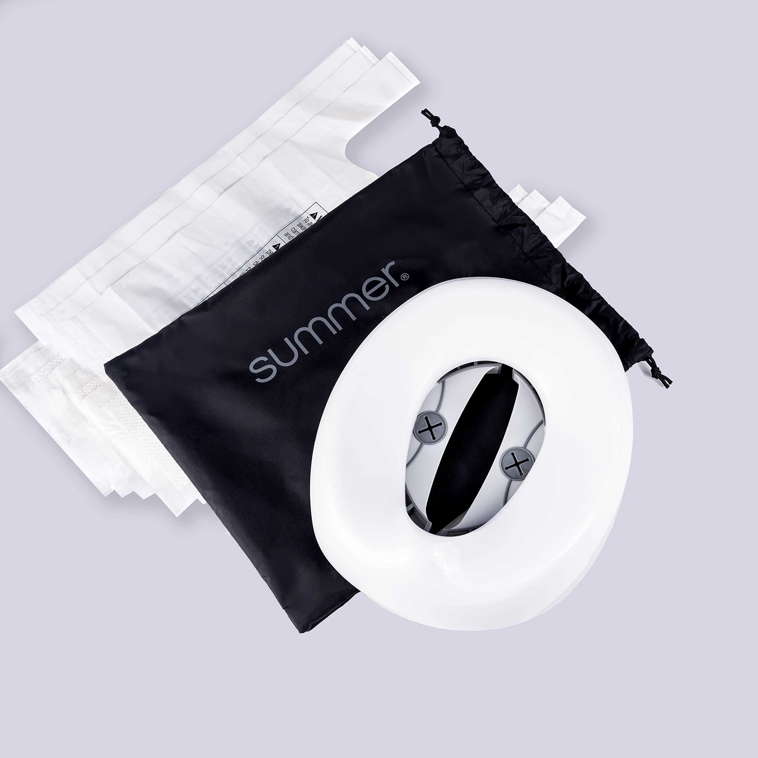 Summer My Travel Potty - Orinal de viaje plegable 2 en 1 para niños pequeños se puede utilizar como un orinal independiente o como un anillo de orinal para inodoro de adultos con asas integradas,