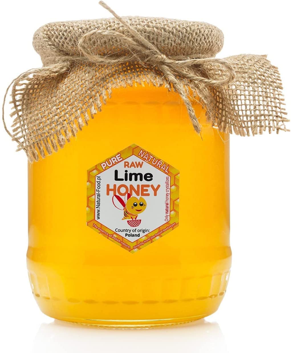 RAW HONEY | 11kg | Lime honey in glass jar | Absolutely Pure, Raw, Natural, Unpasteurized | Fresh | Made by Bees |
