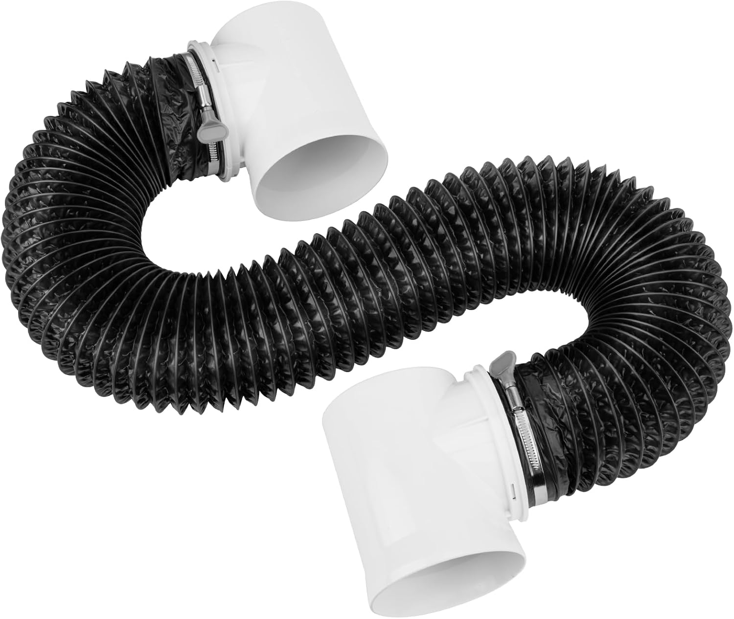 Dryer Vent Connector Kit with 90 Degree Elbow & 6-Layer Flexible Hose, Space-Saving Dryer Vent Hose for Tight Space, 4 Inch Dryer Duct Connector, Heat Resistant Dryer Exhaust Pipe, Easy Installation