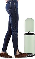 Vista 48 de happimess HPM1009C Roland Mini 2.6-Gallon Step-Open Trash Can with Soft-Close Lid, Modern, Minimalistic, Fingerprint Proof for Home, Kitchen, White