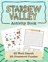 Best Stardew Valley Activity Book - 25 Word Search and 25 Crossword Puzzles - Perfect for Stardew Valley Fans - Makes a great gift