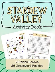 Best Stardew Valley Activity Book - 25 Word Search and 25 Crossword Puzzles - Perfect for Stardew Valley Fans - Makes a great gift