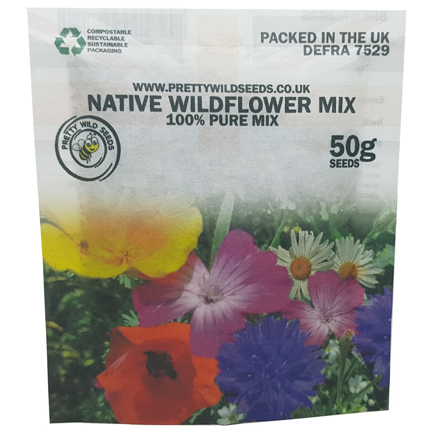 Native Wild Flower Mix Pure Wild Flower no Grass (25 Square metres 50g)