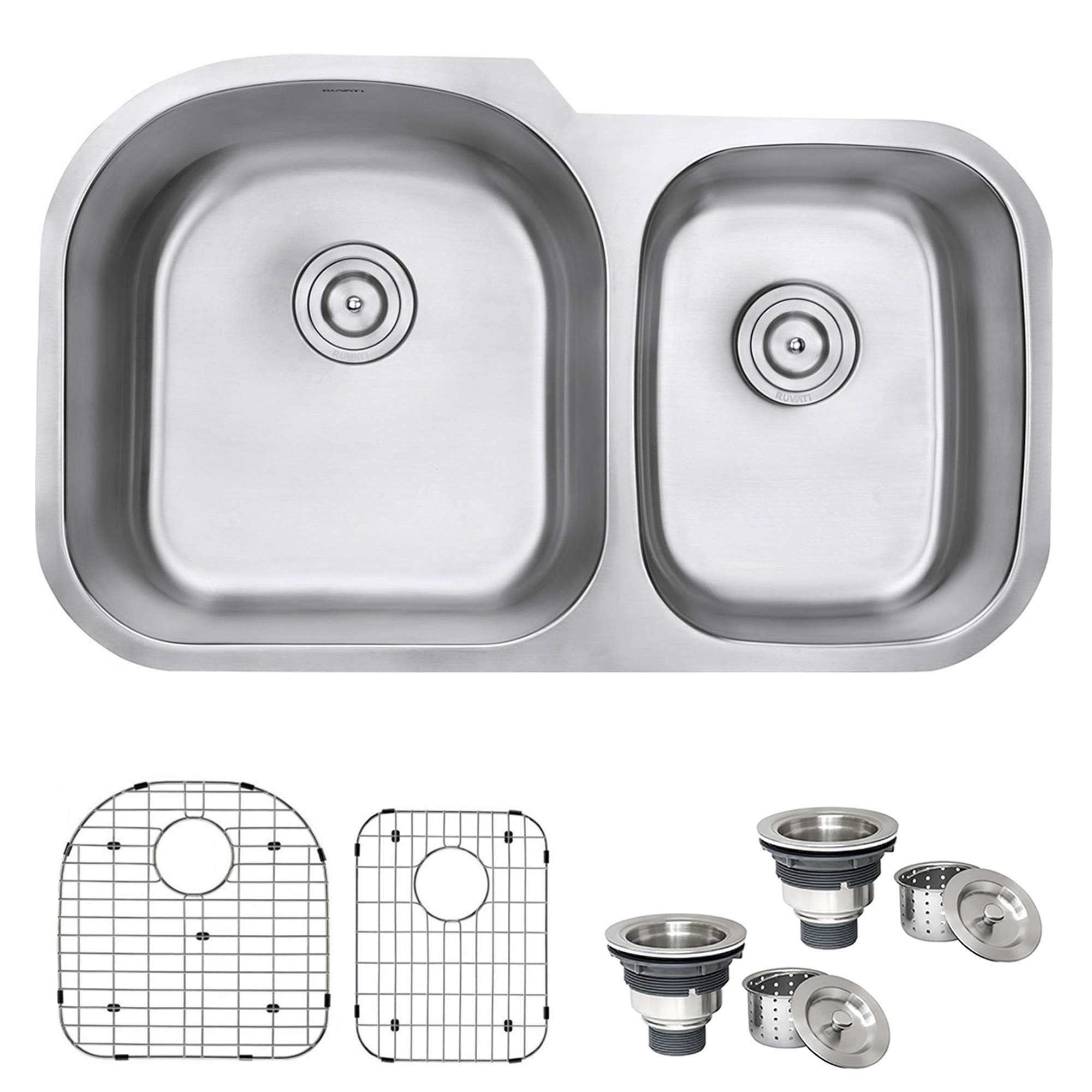 yuki　3.4.5 Ruvati 34-Inch Undermount Kitchen Sink – 60/40 Double Bowl