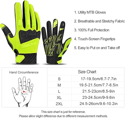 Miniatura 6 de INBIKE MTB BMX ATV - Guantes de ciclismo para carrera de motocross, bicicleta de montaña, DH