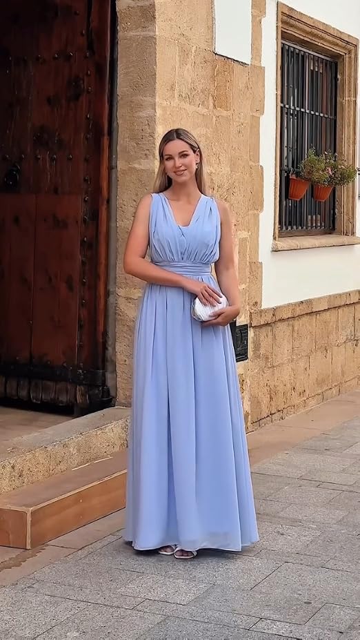 chiffon infinity bridesmaid dress Amazon.com: MYDRESS Convertible Long Dress with Bandeau A Line Multi-Way Light Blue Twist Wrap Formal Dresses with Pockets Size 12 : Clothing, Shoes & Jewelry Jessa Dot Mini Dress