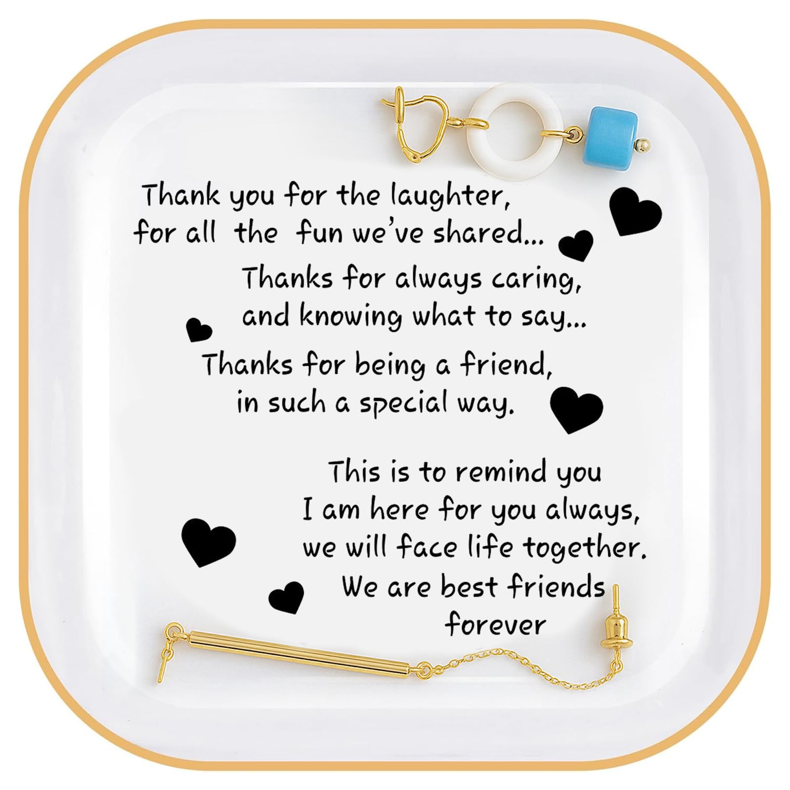 PUDDING CABIN Friend Birthday Gifts for Women,Friendship Thank You Ring Trinket Dish,Going Away Gifts for Friends,Long Distance Gifts for Women Moving Retirement Gifts For Woman