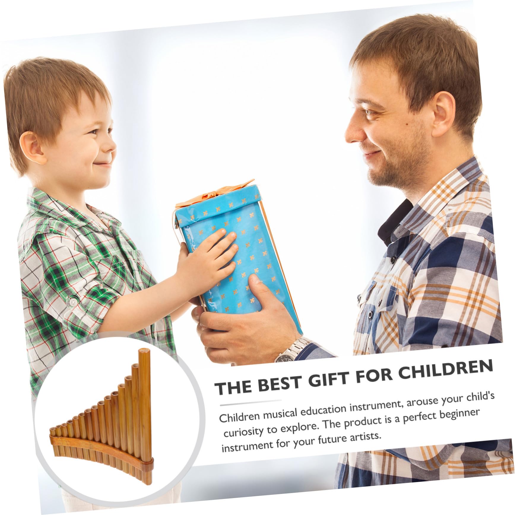 Rohr Panflöte Bambuslinkshänder Musikinstrument für Anfänger und Schule Langlebig Klarer Klang Einfach zu Erlernen Natürliches Holz Praktisches Design Geschenkidee für Musiker
