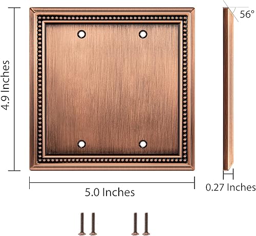 Vista 78 de Henne Bery Sunken Pearls - placa decorativa de pared para interruptor (Palanca simple, 2 unidades, níquel satinado)