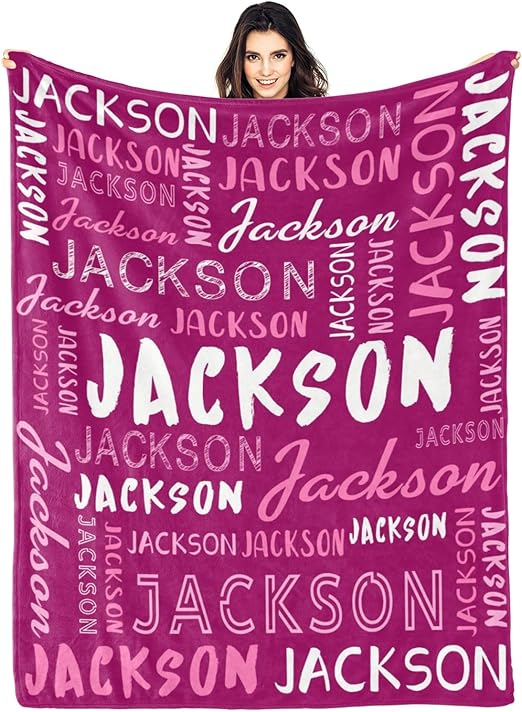 Personalized Name Blanket Customized Baby Blankets for Girls Boys Adults Monogrammed Blankets and Throws Christmas Birthday Mothers Fathers Valentines Day Gift