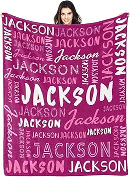 Personalized Name Blanket Customized Baby Blankets for Girls Boys Adults Monogrammed Blankets and Throws Christmas Birthday Mothers Fathers Valentines Day Gift