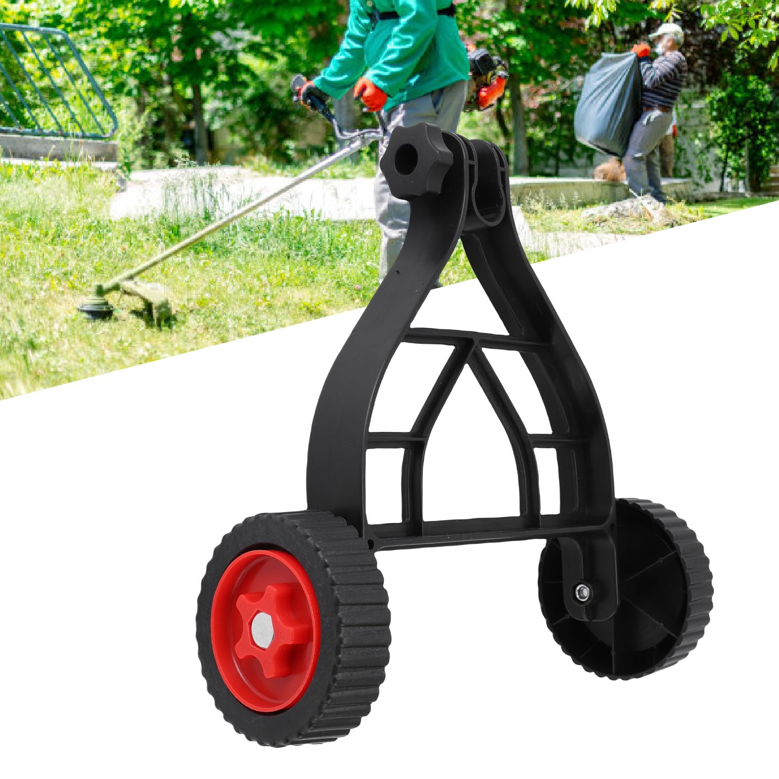 Roue de Support Réglable pour Tondeuse, Métal Plastique, Cadre Triangulaire