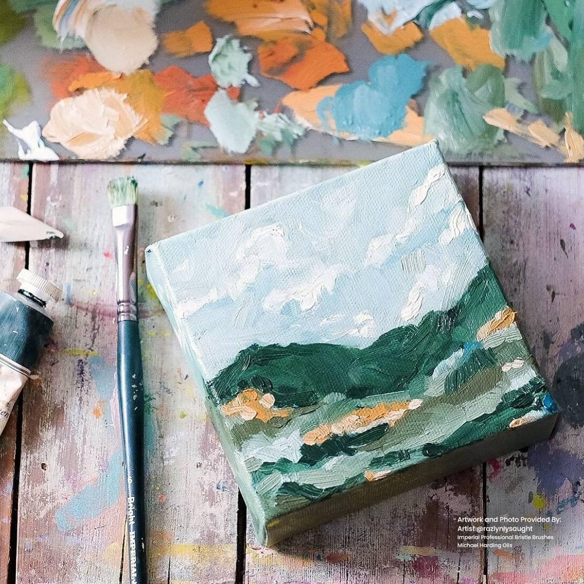 Creative Mark Imperial Professional Chungking Hog Bristle Brush - Round # 10, Handmade Long Handle Oil Paint Brushes for Artists, Nickel-Plated Brass Ferrules, Stiff Yet Soft Natural Bristles