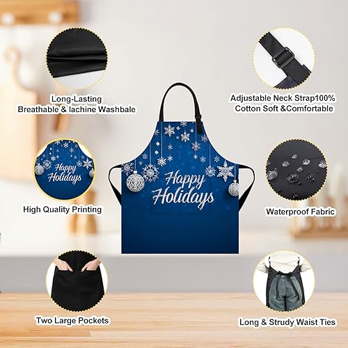 Miniatura 3 de Delantal de Papá Noel de Navidad para la playa, diseño de playa tropical, divertido delantal de cocina de vacaciones