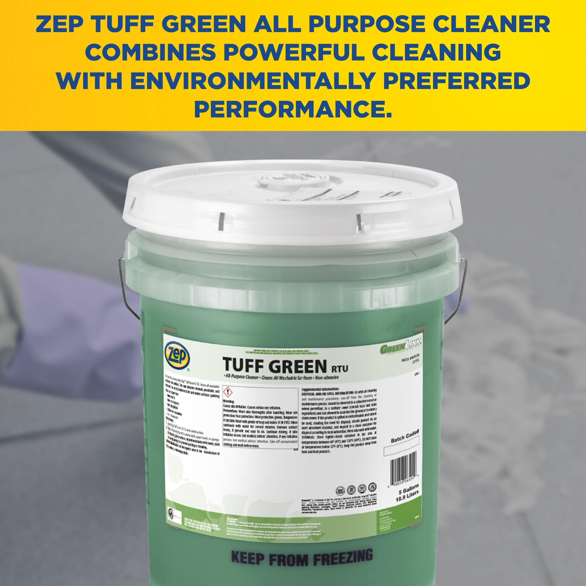 Amazon.com: Zep Tuff Green RTU All-Purpose Cleaner - 5 Gallon