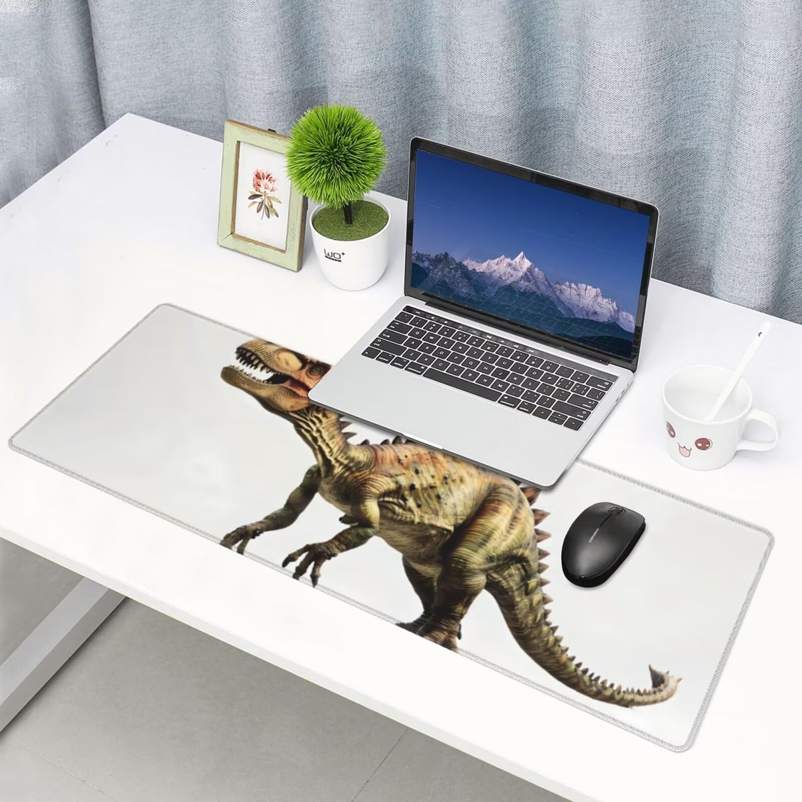 Tappetino Mouse, Tappetino Mouse Gaming Grande XXL 1500x800x3mm Tappetino Scrivania Mouse Pad, Base in Gomma Antiscivolo, Bordi Cuciti,Lavabile, Mousepad per Ufficio e Gaming (dinosauro) R-414