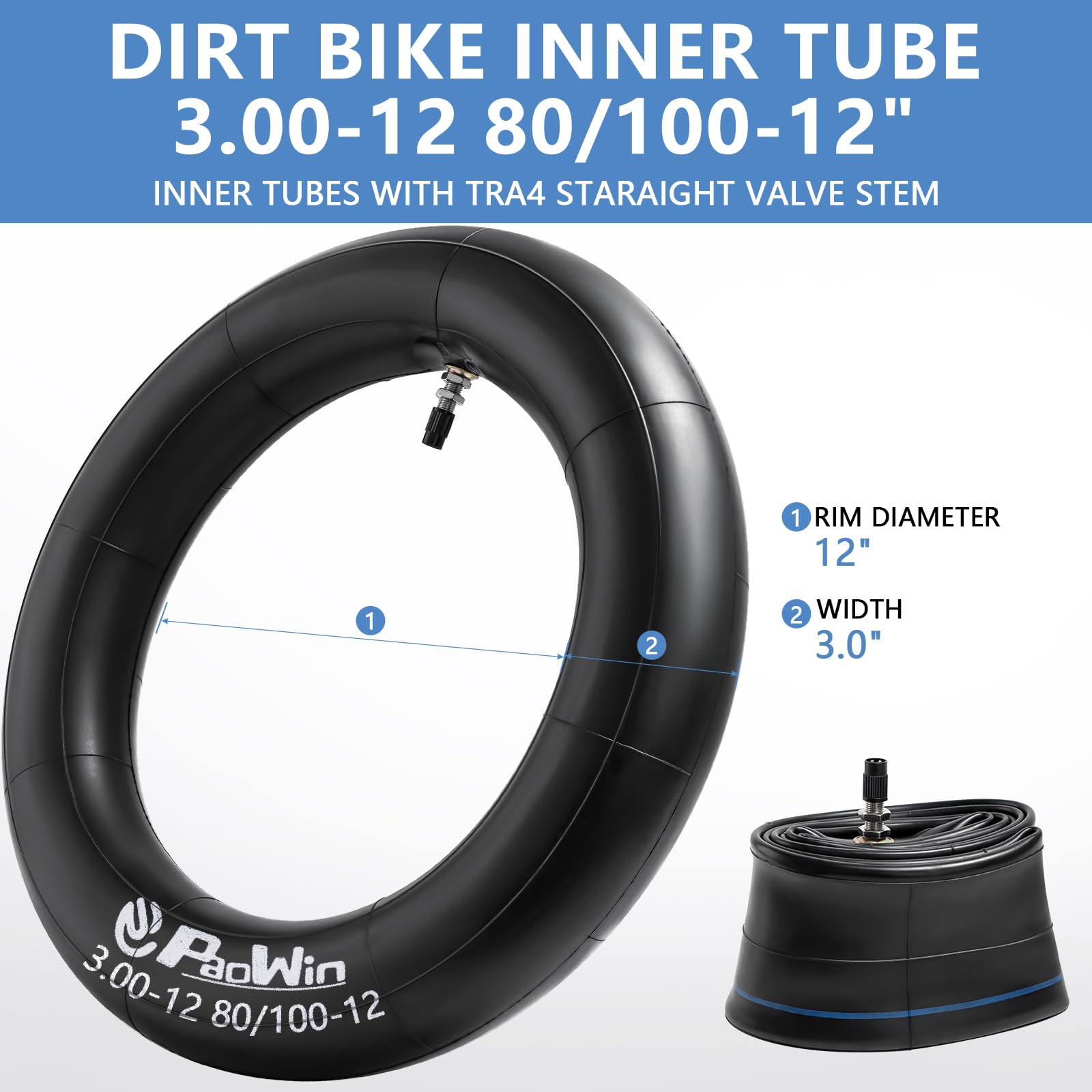 Motorradschlauch 80/100-14 - Hochflexibler Naturgummi-Schlauch Für Motorradreifen