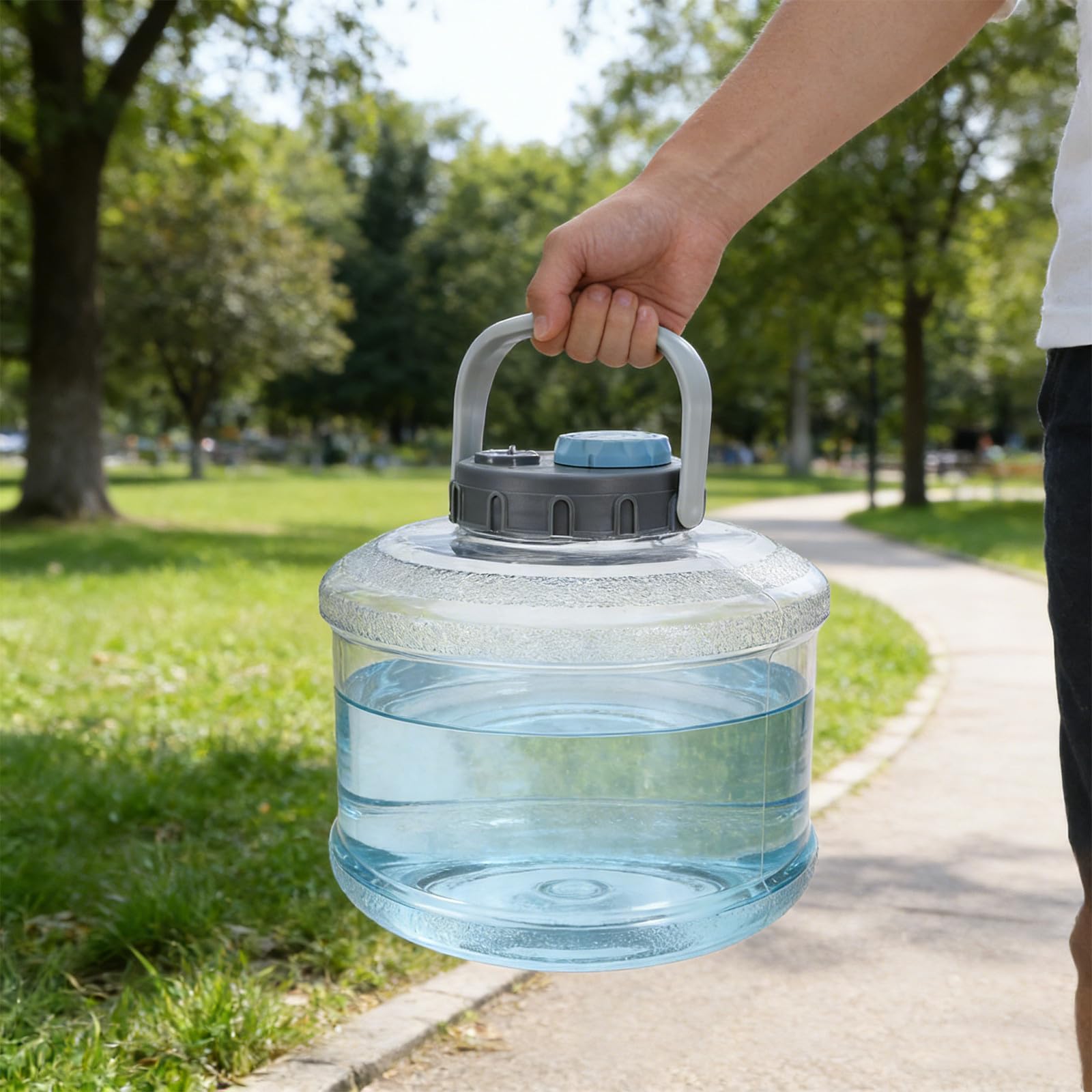 IMIKEYA Tragbarer Wasserbehälter 5l mit Auslaufsicherem Deckel und Zeitschaltuhr aus PC für Camping und Outdoor Wasserspeicherung