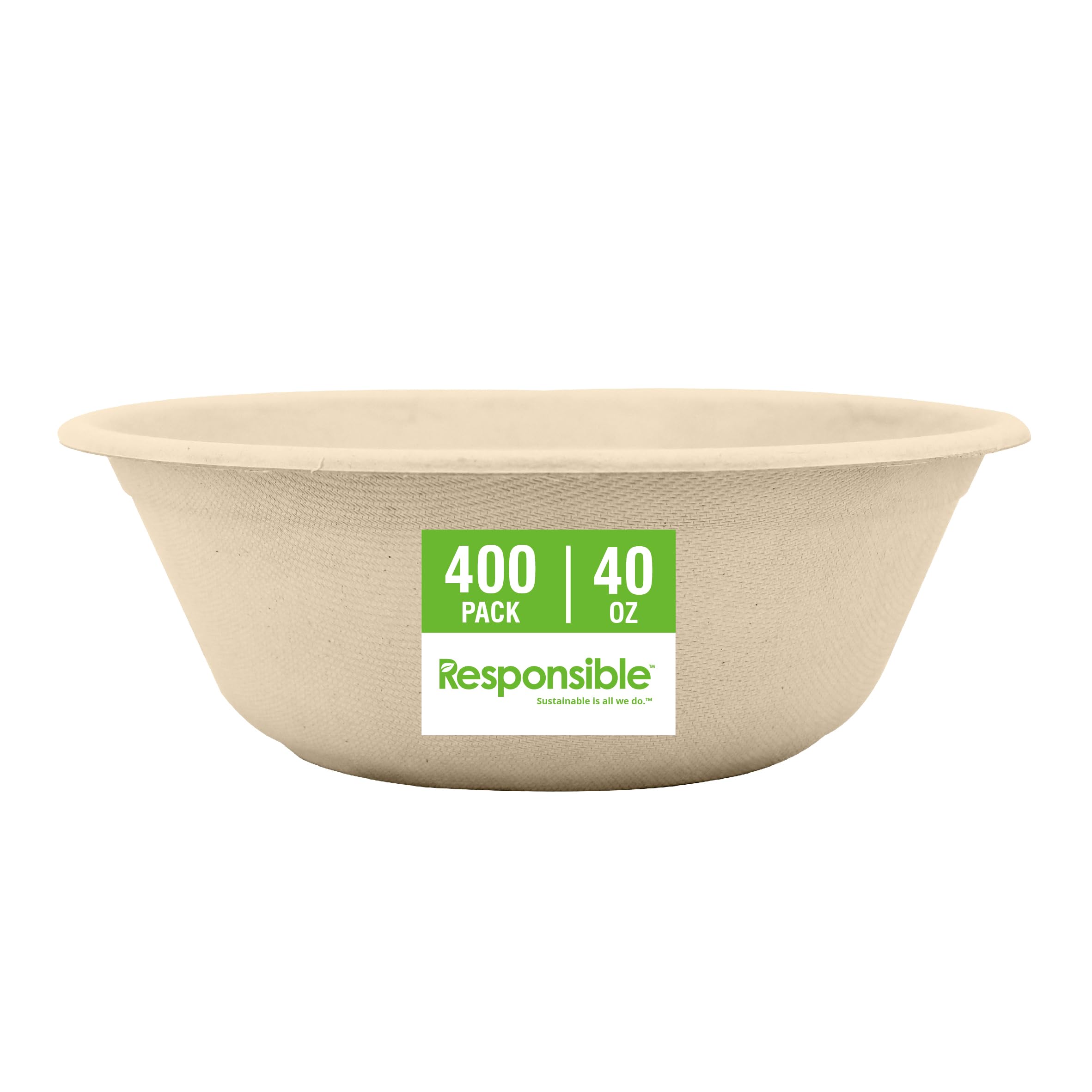 Responsible Products 40 oz (400 Count) / Natural Brown / Casual Bowls