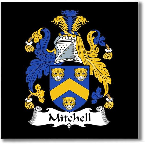 Mitchell Familia CrestEscudo de brazos Baldosas de cerámica para posavasos, plato caliente, salvamanteles o acento decorativo