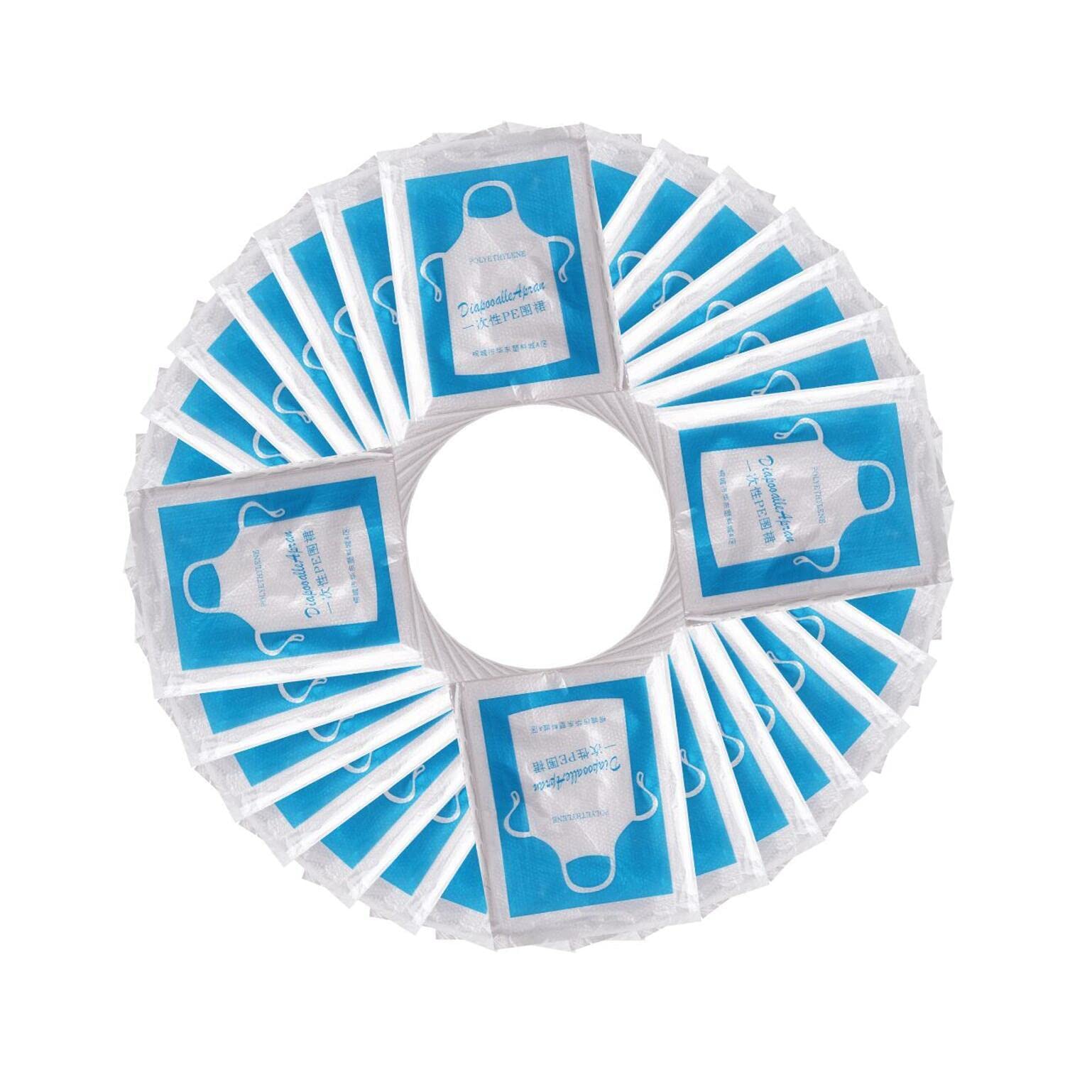 JIAKAI23 x 37 inches Clear Polyethylene Waterproof Disposable Aprons For Cooking, Serving, Painting or Dish-Washing