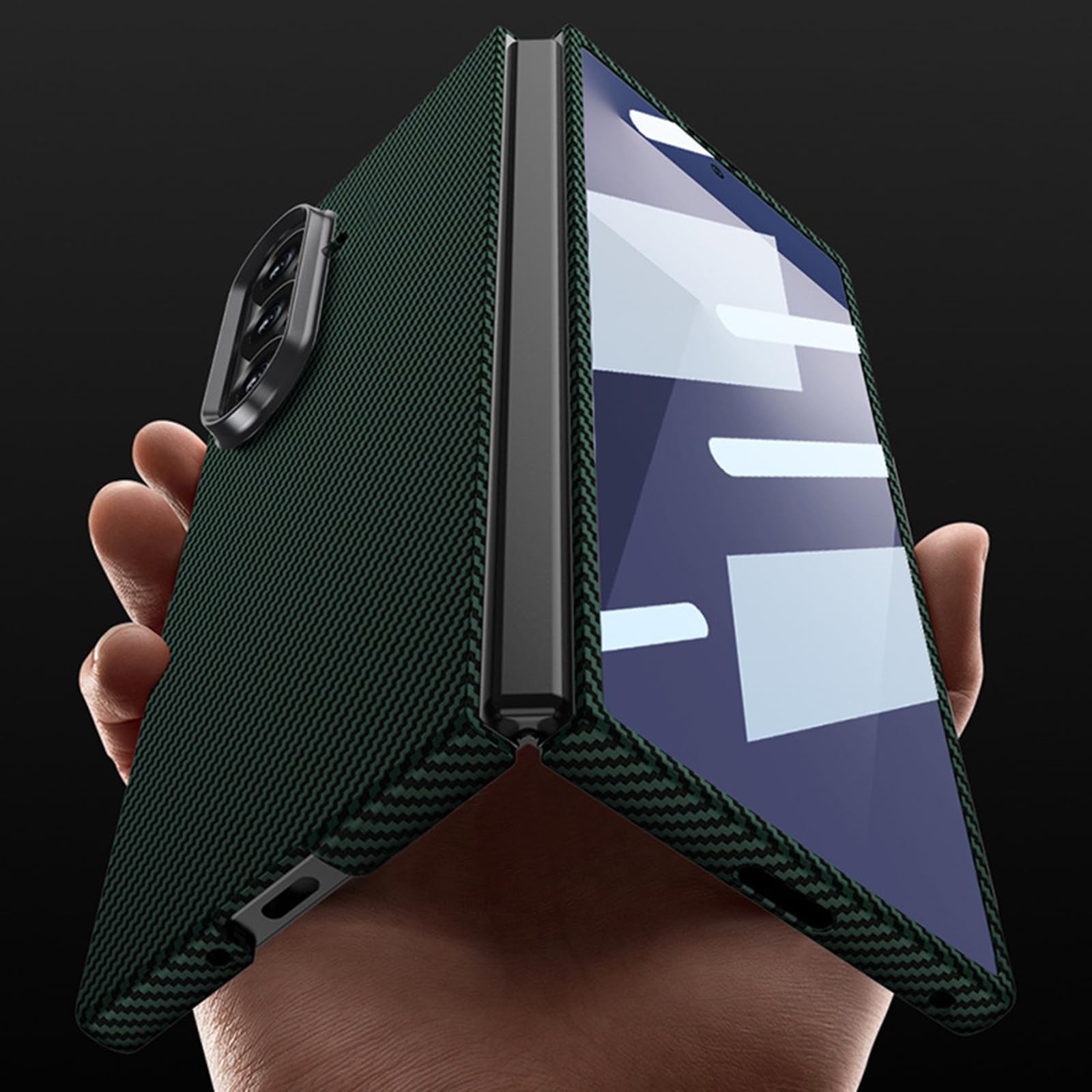 Smukły pokrowiec do Samsung Galaxy Z Fold 8 Ultra, wzór z włókna węglowego