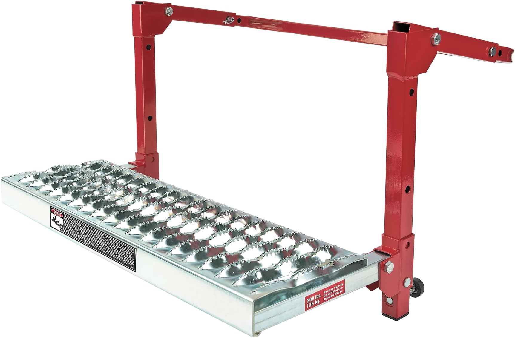 Powerbuilt Tire Step for Truck, SUV, Semi, Heavy Duty 300 lb. Capacity, Non-Slip ‘Cheese Grater’ Steel Surface, Adjusts to Fit Any Diameter Tire Up to 13 in. Wide, Folds Flat for Storage – 647596EC