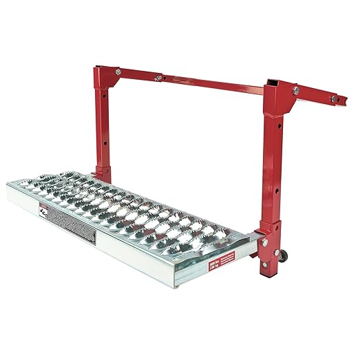 Powerbuilt Tire Step for Truck, SUV, Semi, Heavy Duty 300 lb. Capacity, Non-Slip ‘Cheese Grater’ Steel Surface, Adjusts to Fit Any Diameter Tire Up to 13 in. Wide, Folds Flat for Storage – 647596EC