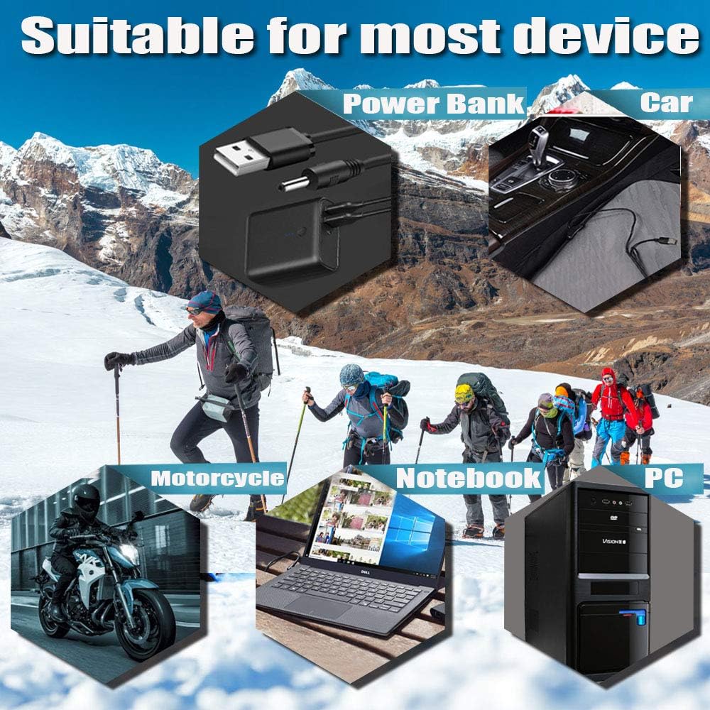 USB Heated Gloves Winter Electric Warming Gloves for Men and Women, Thermal Heated Gloves for Cycling, Hand Warmers for Men and Women, Waterproof Leather Heating Gloves for Fishing, Riding, Cycling