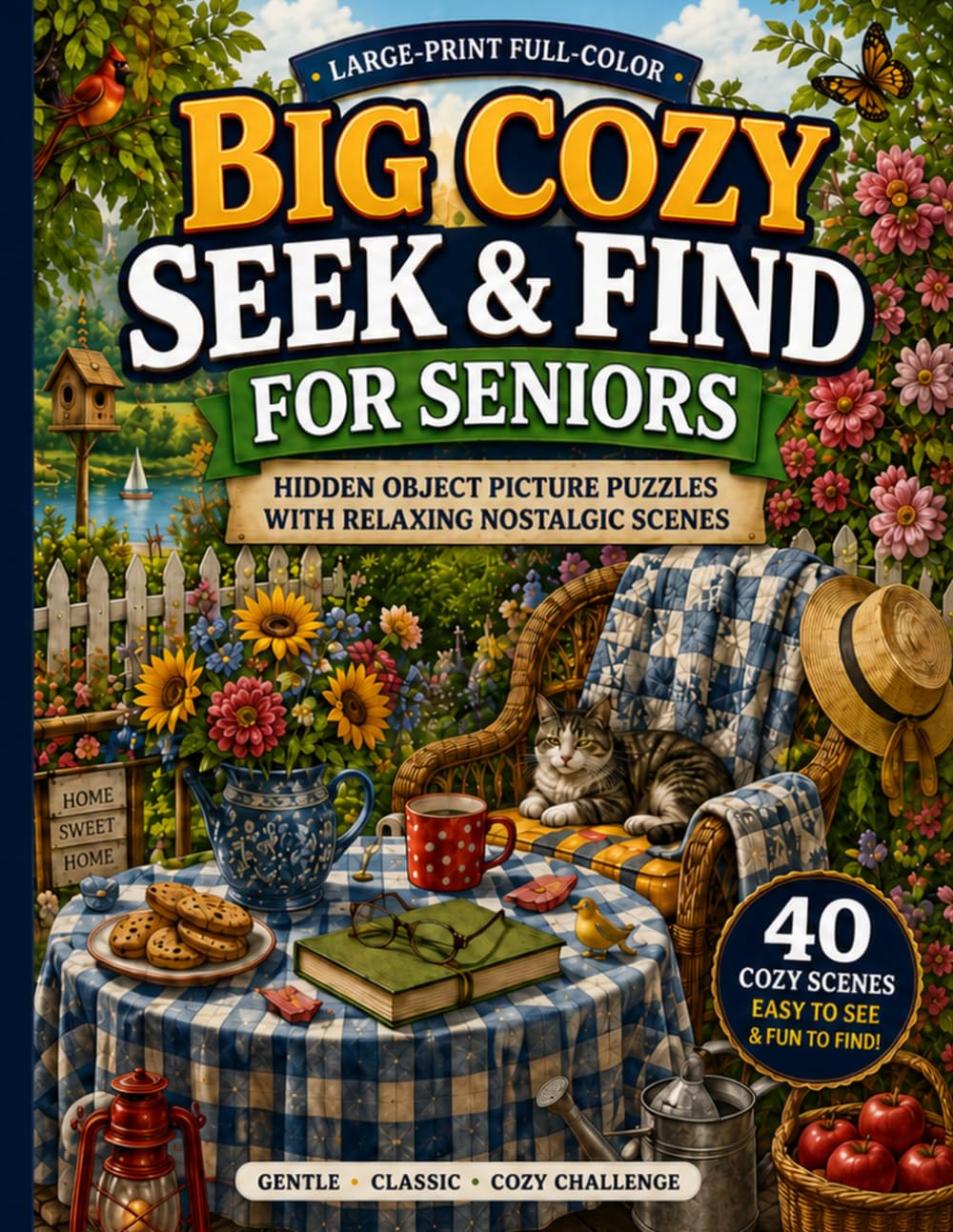 Big Cozy Seek & Find for Seniors: Hidden Object Picture Puzzles with Relaxing Nostalgic Scenes