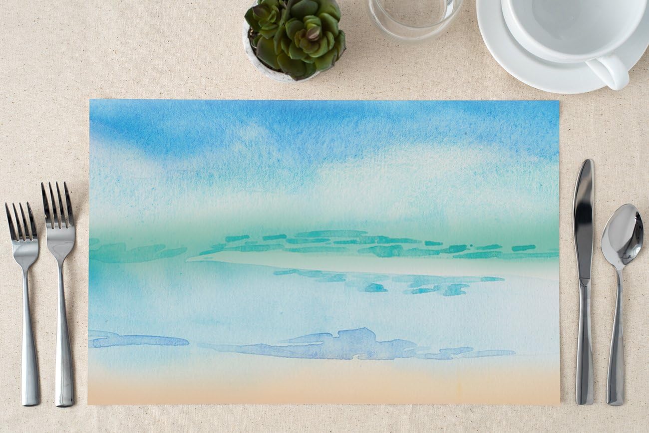 DB Party Studio Paper Placemats 25 Pack Island Beach Theme Place Settings Seaside Birthday Barbecue BBQ Graduation Anniversary Parties Indoor Outdoor Easy Cleanup Disposable 17" x 11" Place Mats