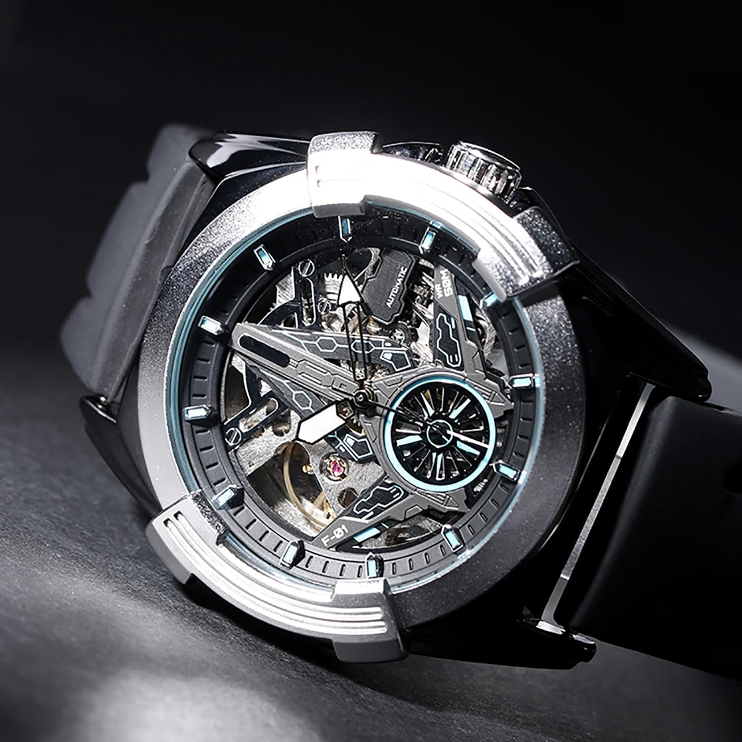 FIDI Automatic Mechanical Skeleton Watch for Men – 3ATM Waterproof, Self-Winding with Luminous Hands & Skeleton Dial, Durable Silicone Strap for Sport & Casual Wear - Image 9